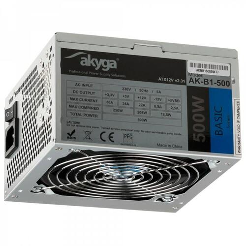 Strømforsyning Akyga AK-B1-500 500 W RoHS CE Kabling ATX