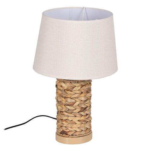 Bordlampe Flødefarvet Natur Hør Jern Naturlig fiber 60 W 220-240 V 27 x 27 x 42 cm