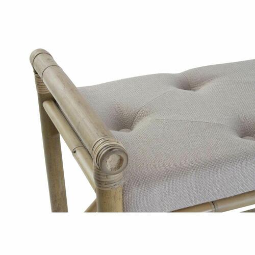 Stol Natur Beige Brun Bomuld Bambus (100 x 44 x 55 cm)