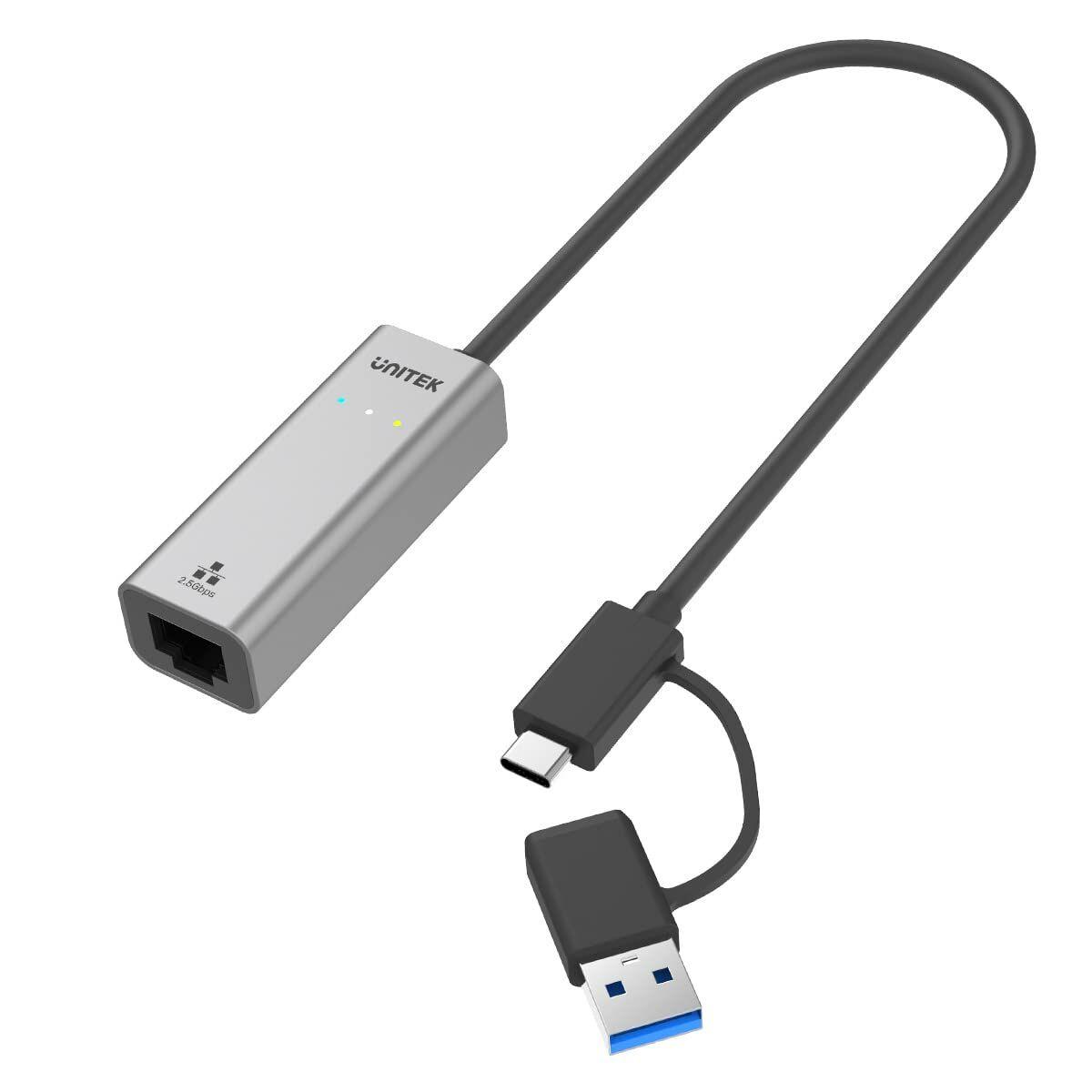 USB-C til ethernet-adapter Unitek U1313C Grå 30 cm