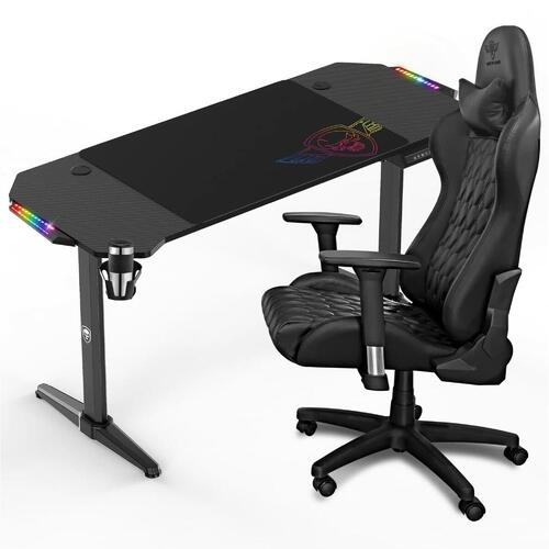 Skrivebord Spirit of Gamer Headquarter 800 Sort Træ MDF 140 x 60 cm