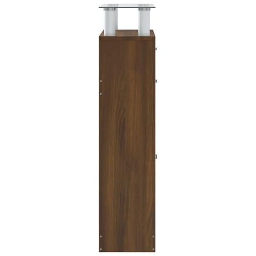 Skoskab 63x24x104 cm konstrueret træ brun egetræsfarve