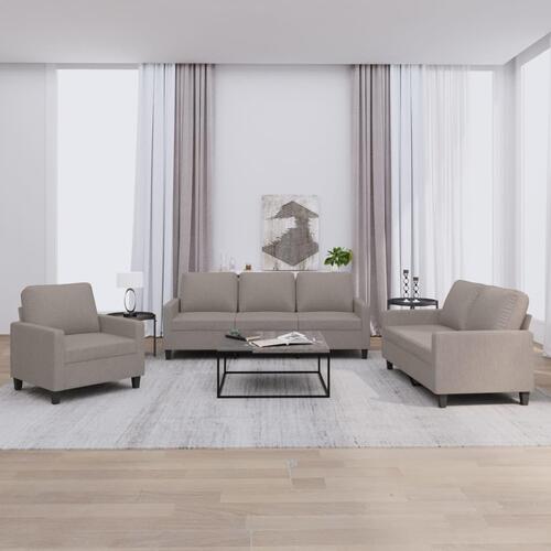 3 personers sofa med hynder stof gråbrun