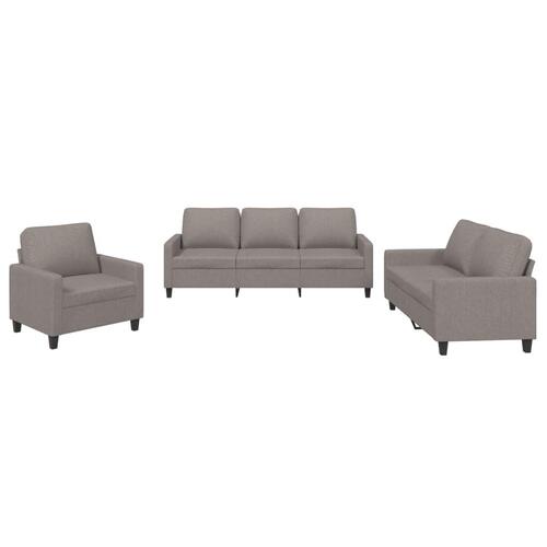 3 personers sofa med hynder stof gråbrun