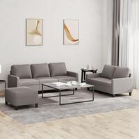3 personers sofa med hynder stof gråbrun