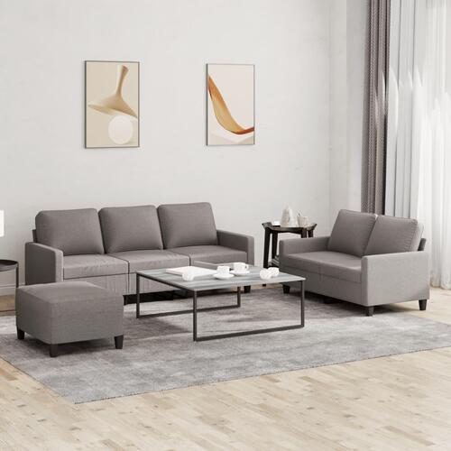 3 personers sofa med hynder stof gråbrun