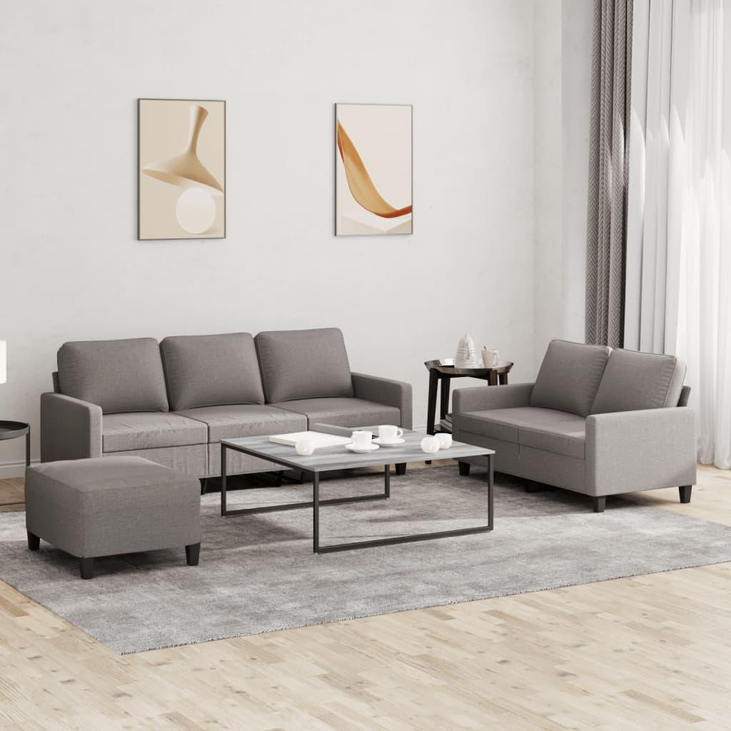 3 personers sofa med hynder stof gråbrun
