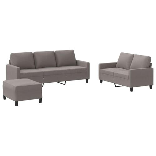 3 personers sofa med hynder stof gråbrun