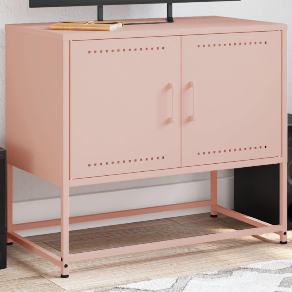 Tv-bord 68,5x39x60,5 cm stål lyserød