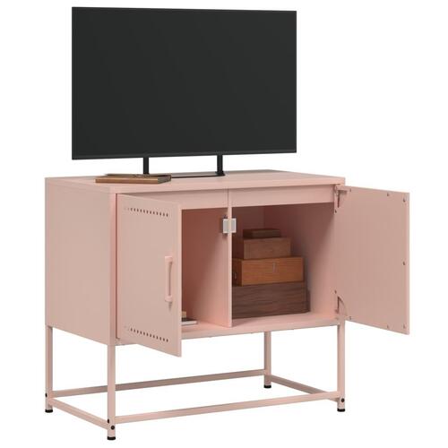 Tv-bord 68,5x39x60,5 cm stål lyserød
