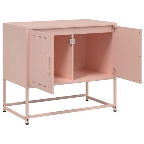 Tv-bord 68,5x39x60,5 cm stål lyserød