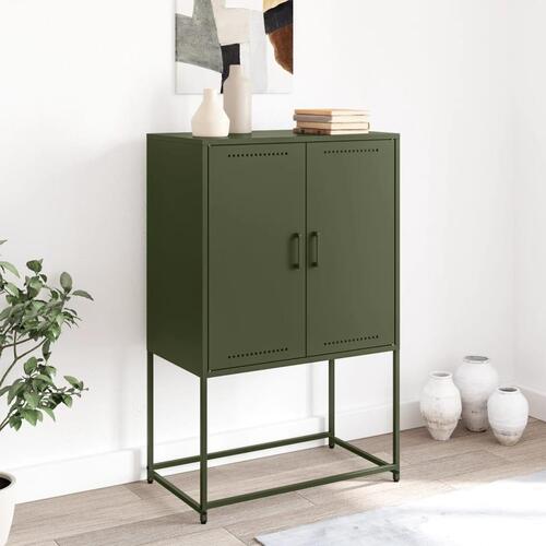 Tv-bord 68x39x60,5 cm stål olivengrøn