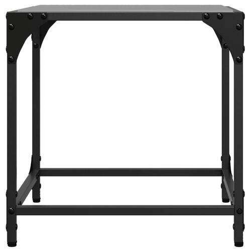 Sofaborde med sort glastop 2 stk 40x40x40 cm stål