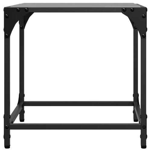 Sofaborde med sort glastop 2 stk 40x40x40 cm stål