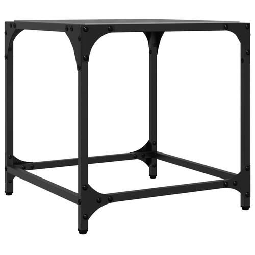 Sofaborde med sort glastop 2 stk 40x40x40 cm stål