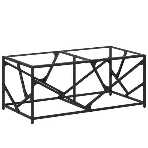 Sofabord med transparent glastop 98,5x50x41 cm stål