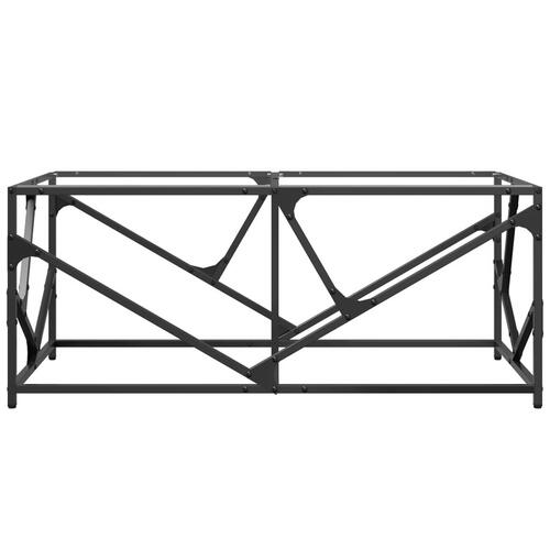 Sofabord med transparent glastop 98,5x50x41 cm stål