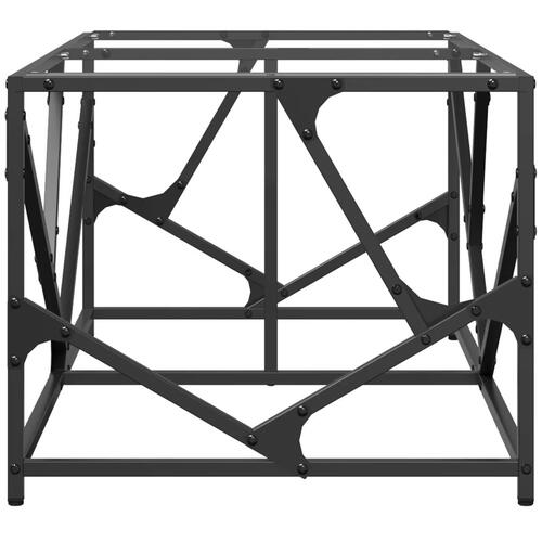 Sofabord med transparent glastop 98,5x50x41 cm stål