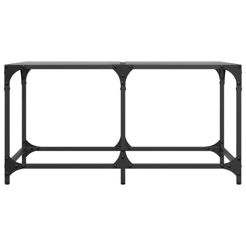 Sofabord med sort glastop 78,5x40x40 cm stål