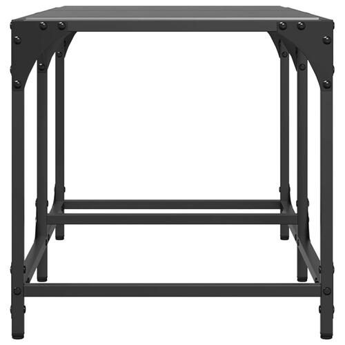 Sofabord med sort glastop 78,5x40x40 cm stål
