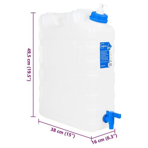 Vanddunk med tappehane og sæbedispenser 20 l plast
