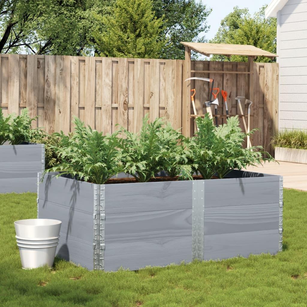 Plantekasse 150x100 cm massivt fyrretræ grå