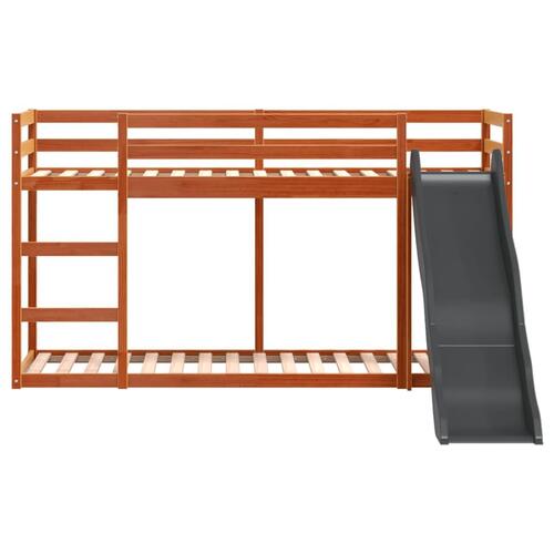 Køjeseng med rutsjebane og stige 75x190 cm massivt fyrretræ