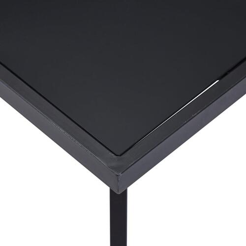 Spisebord 140x70x75 cm hærdet glas sort