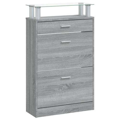 Skoskab 63x24x104 cm konstrueret træ grå sonoma-eg