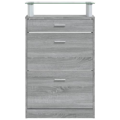 Skoskab 63x24x104 cm konstrueret træ grå sonoma-eg