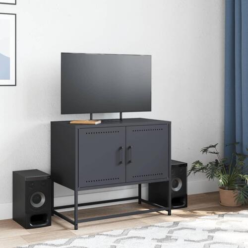 Tv-bord 68,5x39x60,5 cm stål antracitgrå