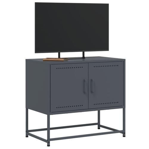 Tv-bord 68,5x39x60,5 cm stål antracitgrå