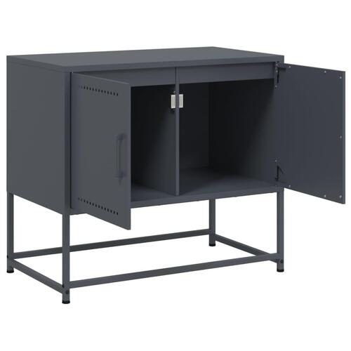 Tv-bord 68,5x39x60,5 cm stål antracitgrå