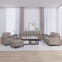 Sofasæt 4 dele med hynder stof gråbrun