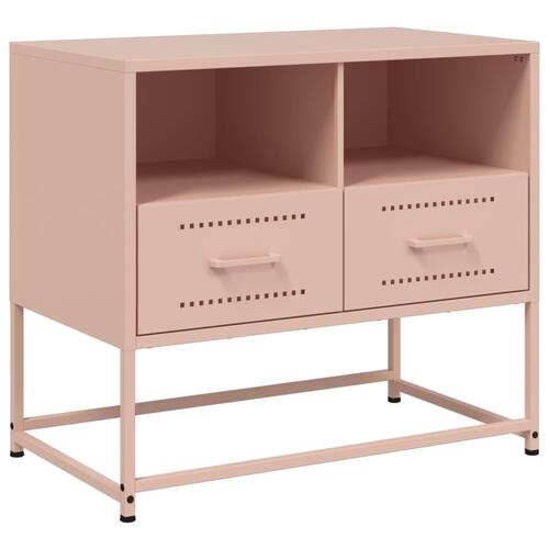 Tv-bord 68x39x60,5 cm stål lyserød