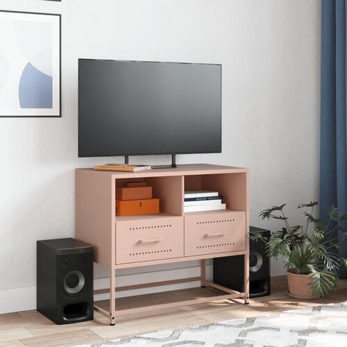 Tv-bord 68x39x60,5 cm stål lyserød