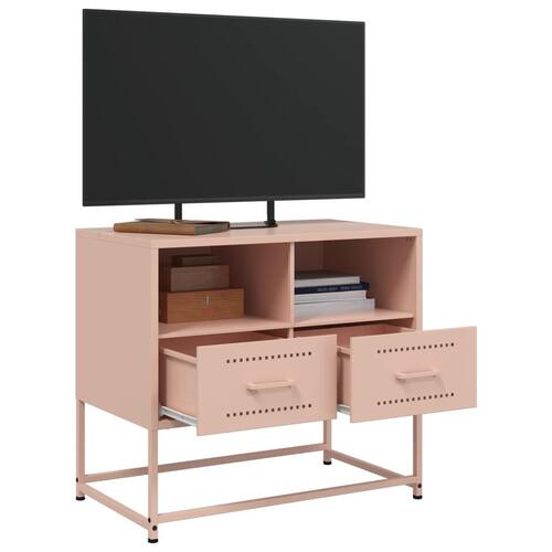 Tv-bord 68x39x60,5 cm stål lyserød