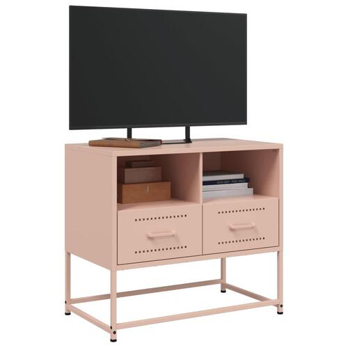 Tv-bord 68x39x60,5 cm stål lyserød