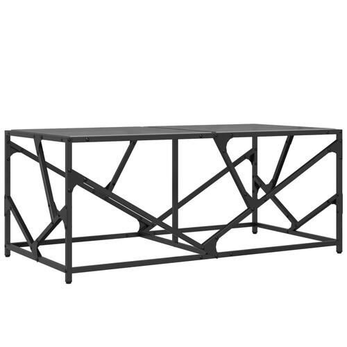 Sofabord med sort glastop 98,5x50x41 cm stål