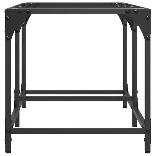 Sofabord med transparent glastop 78,5x40x40 cm stål