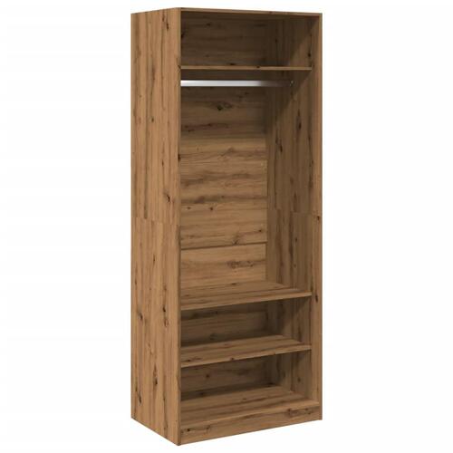 Klædeskab 80x50x200 cm konstrueret træ egetræslook