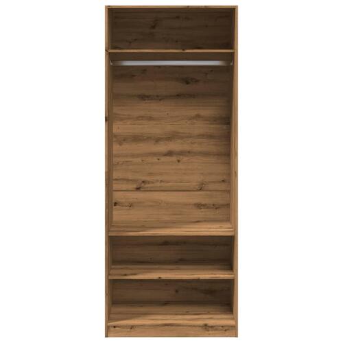 Klædeskab 80x50x200 cm konstrueret træ egetræslook
