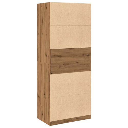 Klædeskab 80x50x200 cm konstrueret træ egetræslook