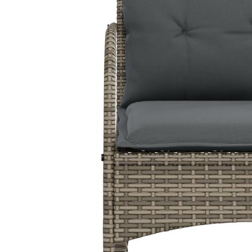 Udendørs gyngestol med hynder polyrattan grå