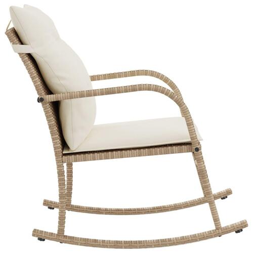 Udendørs gyngestol med hynder polyrattan beige
