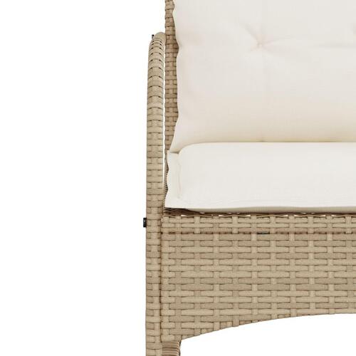 Udendørs gyngestol med hynder polyrattan beige