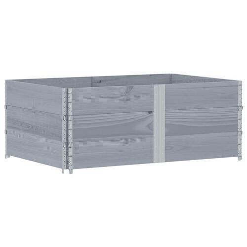 Pallerammer 3 stk. 150x100 cm massivt fyrretræ grå