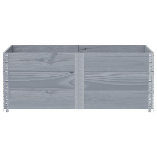 Pallerammer 3 stk. 150x100 cm massivt fyrretræ grå