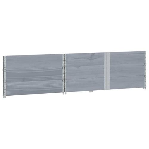 Pallerammer 3 stk. 150x100 cm massivt fyrretræ grå