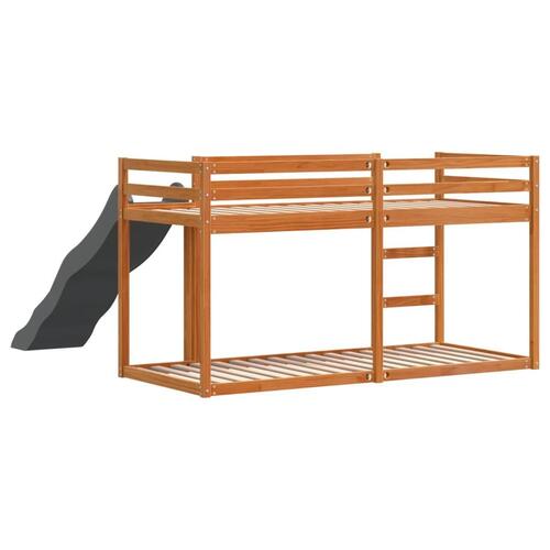 Køjeseng med rutsjebane og stige 90x190 cm massivt fyrretræ